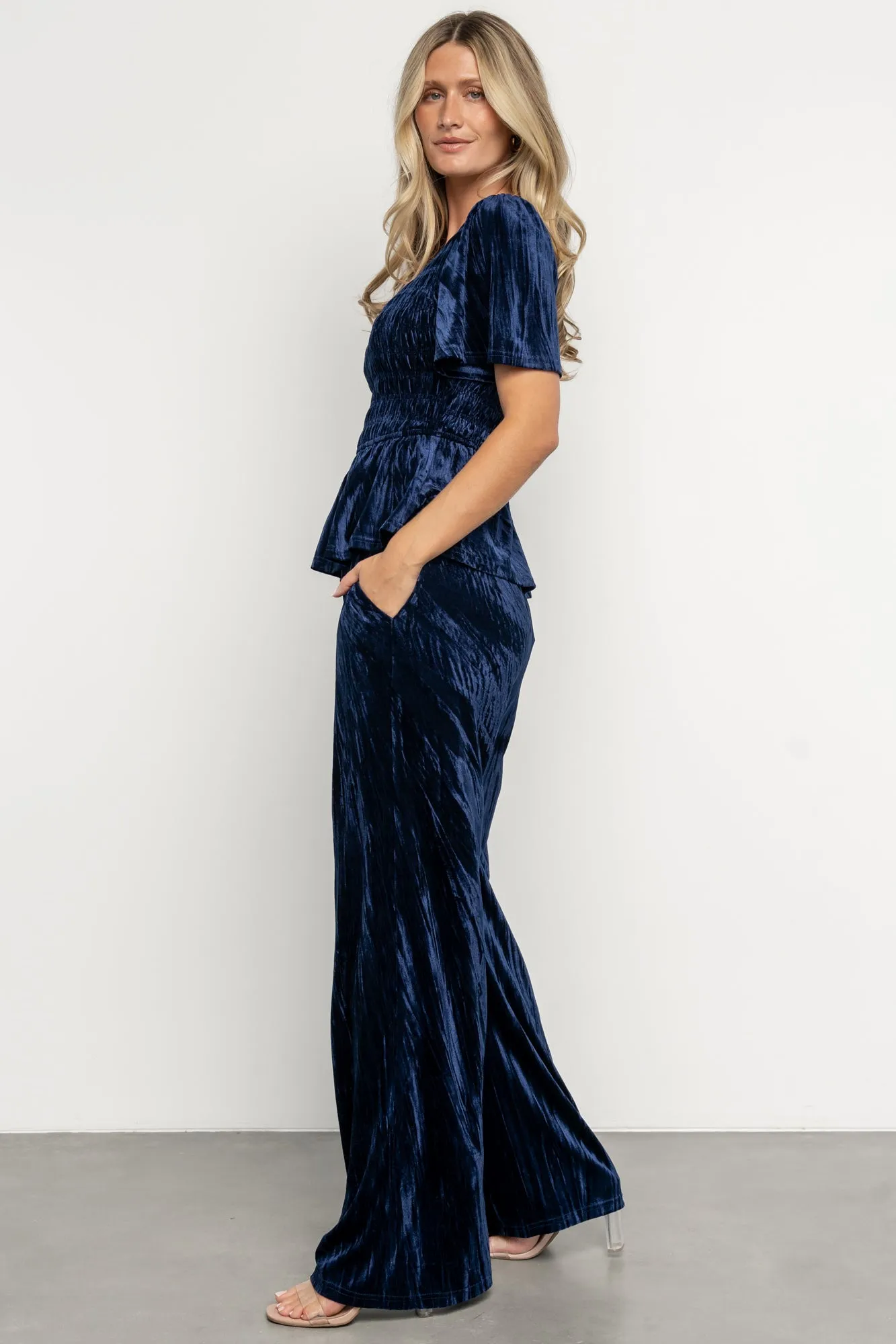 Elin Velvet Set | Navy sold by Baltic Born product image thumbnail 3