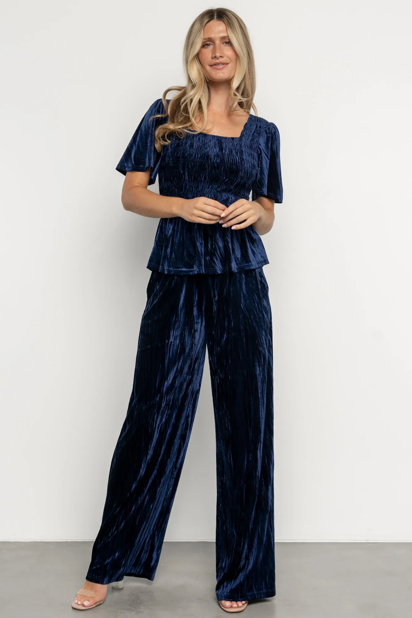 Elin Velvet Set | Navy sold by Baltic Born