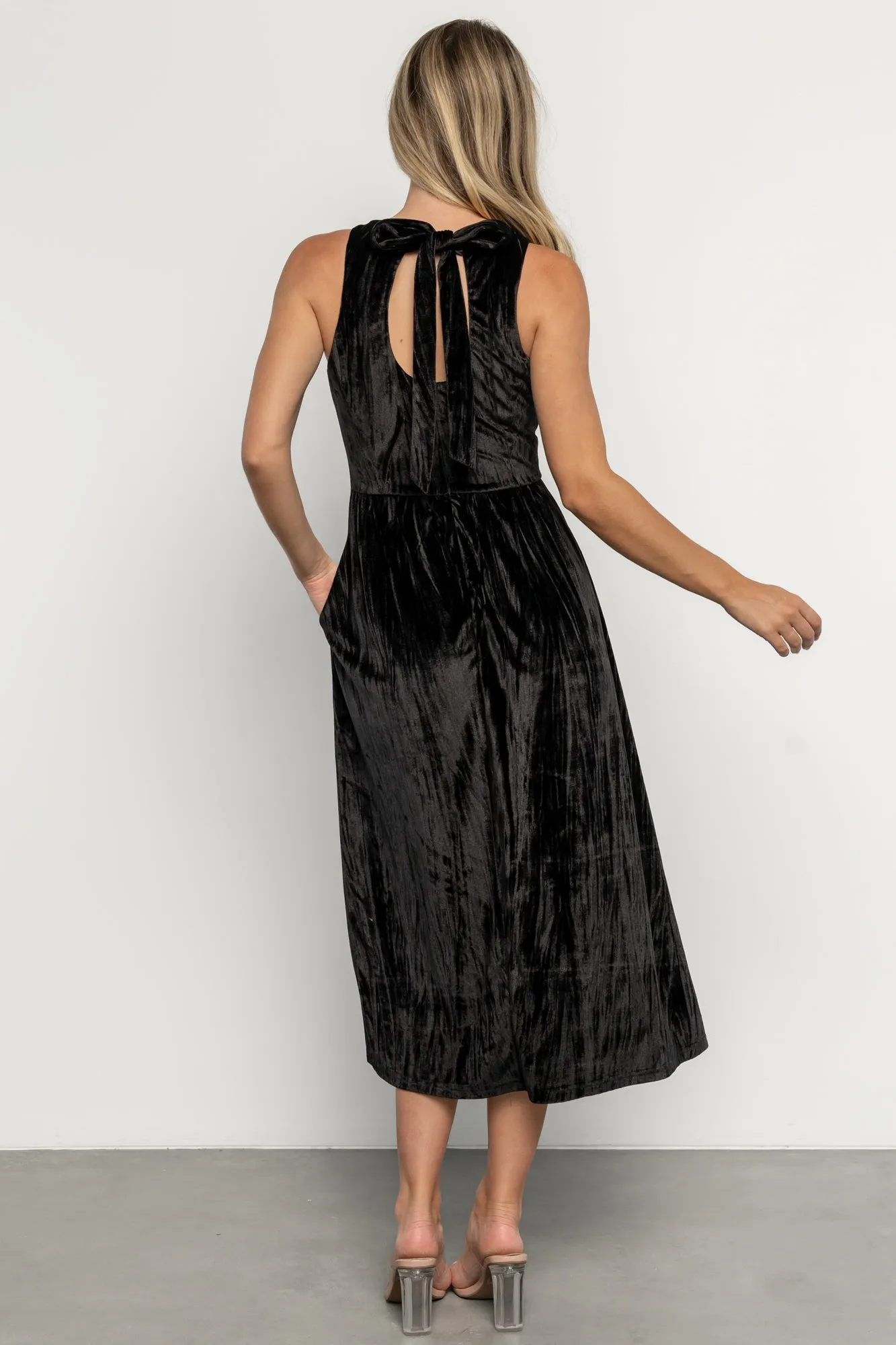 Octavia Velvet Midi Dress | Black sold by Baltic Born product image thumbnail 4
