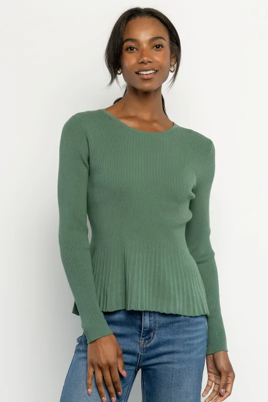 Ainsley Ribbed Top | Winter Green sold by Baltic Born