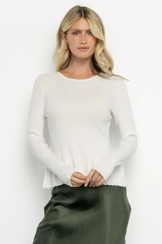 Ainsley Ribbed Top | Off White sold by Baltic Born