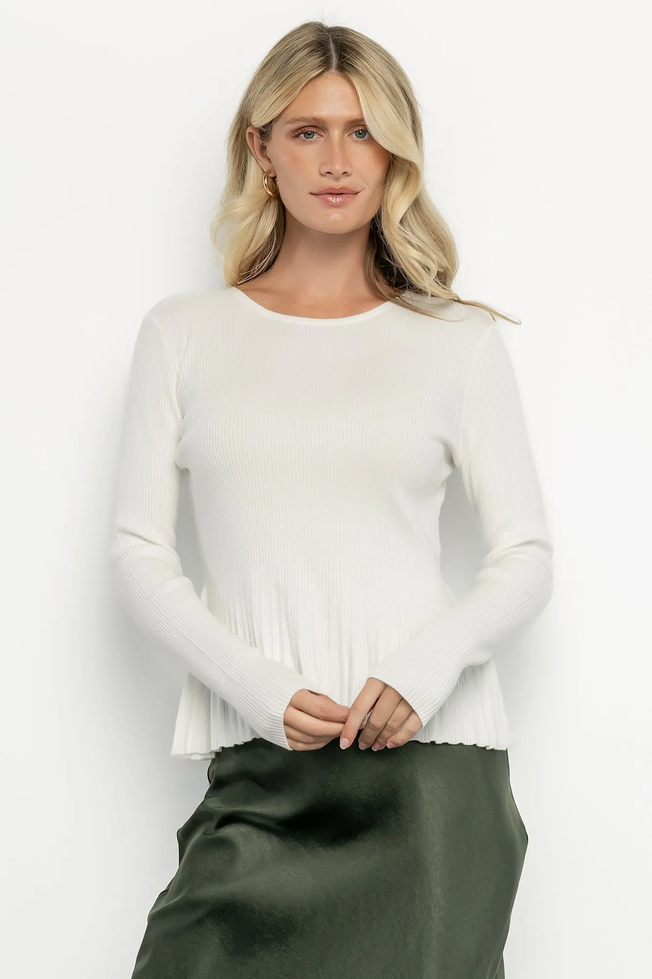 Ainsley Ribbed Top | Off White sold by Baltic Born