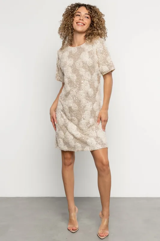 Rhea Sequin Short Dress | Ivory sold by Baltic Born