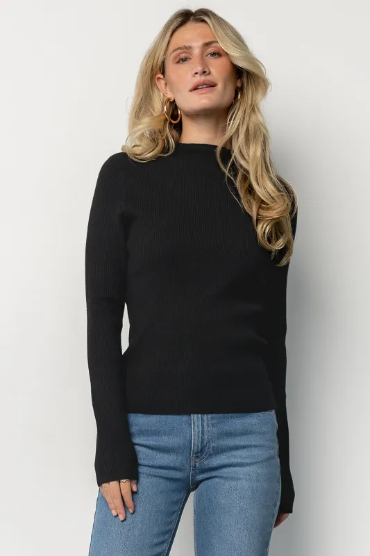 Ilsa Ribbed Sweater Top | Black sold by Baltic Born