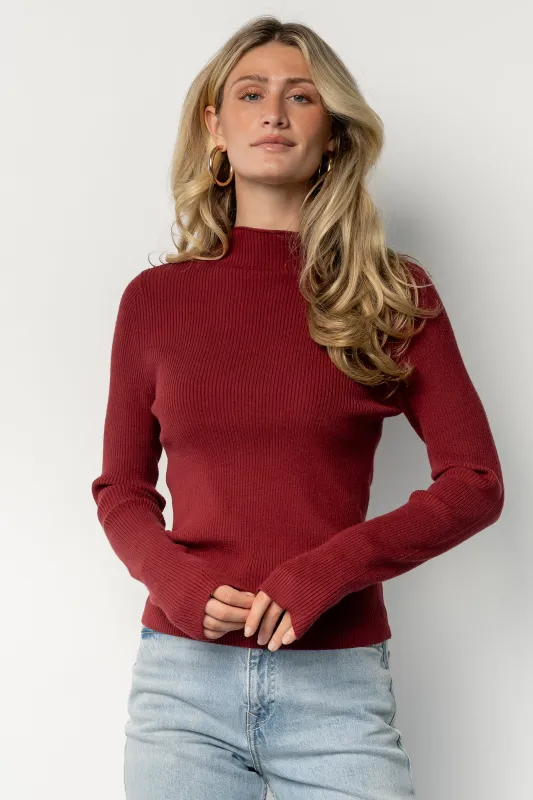 Ilsa Ribbed Sweater Top | Merlot made by Baltic Born