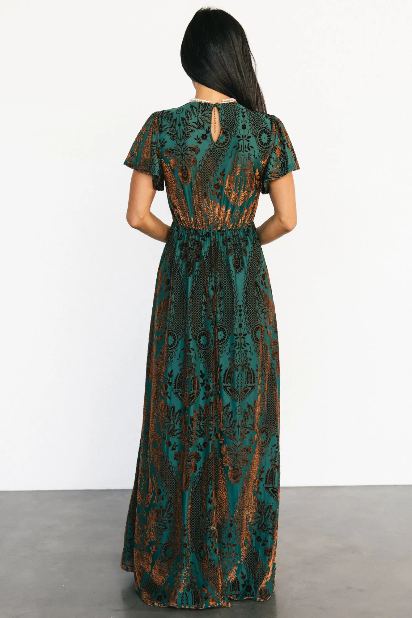 Kimberly Velvet Maxi Dress | Jade + Bronze sold by Baltic Born product image thumbnail 4