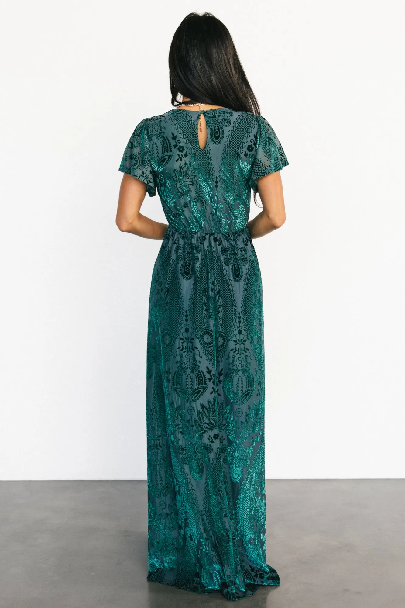 Kimberly Velvet Maxi Dress | Emerald sold by Baltic Born product image thumbnail 4