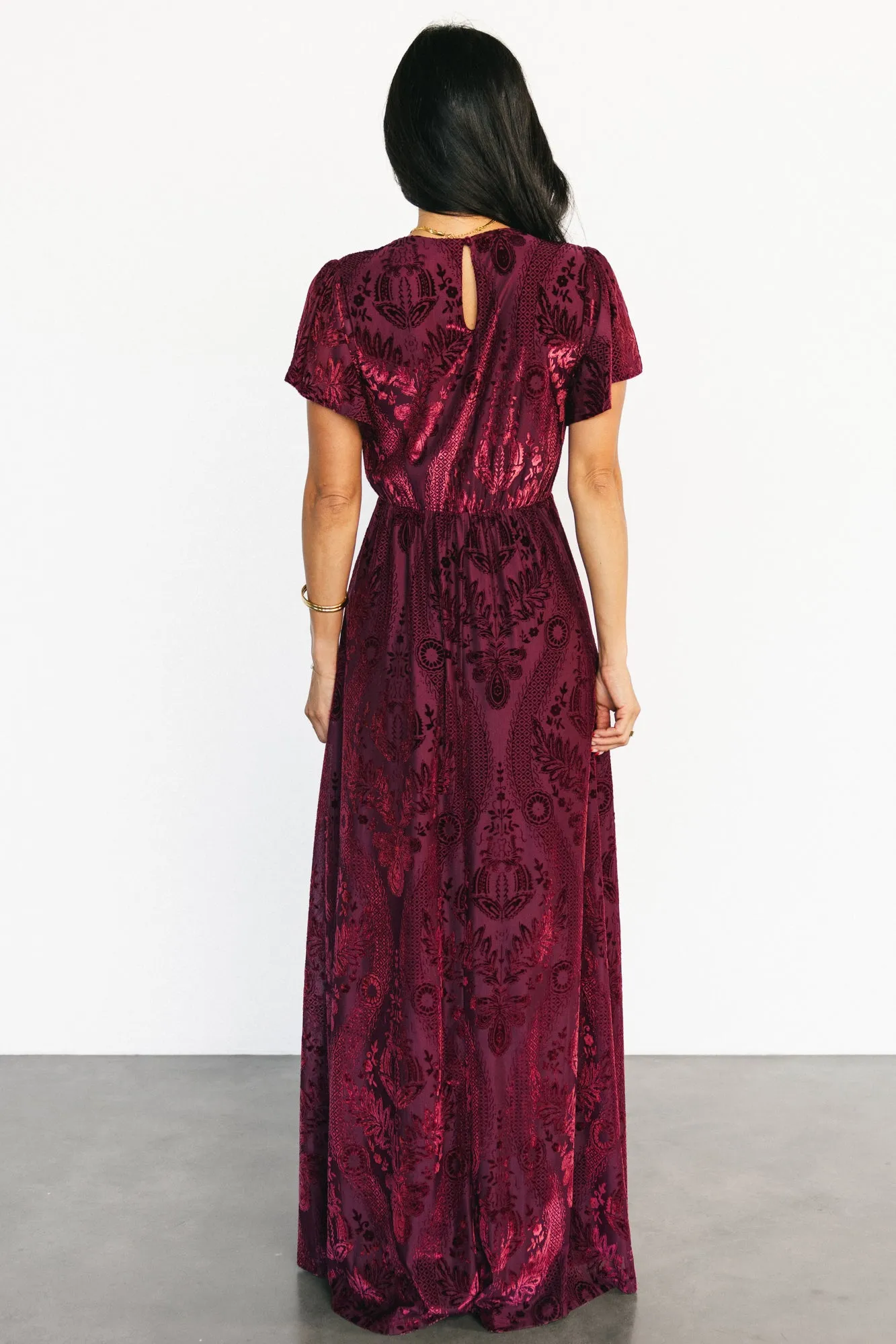 Kimberly Velvet Maxi Dress | Wine sold by Baltic Born product image thumbnail 4