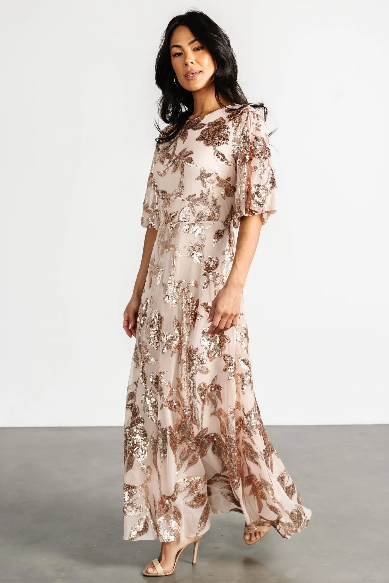Lucy Sequin Dress | Rose Gold sold by Baltic Born product image thumbnail 3