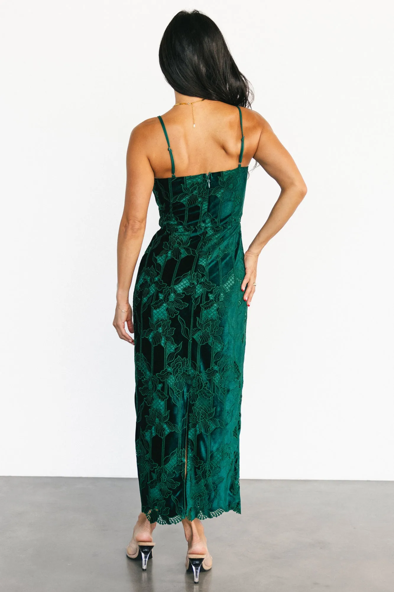 Nadia Lace Midi Dress | Emerald sold by Baltic Born product image thumbnail 4
