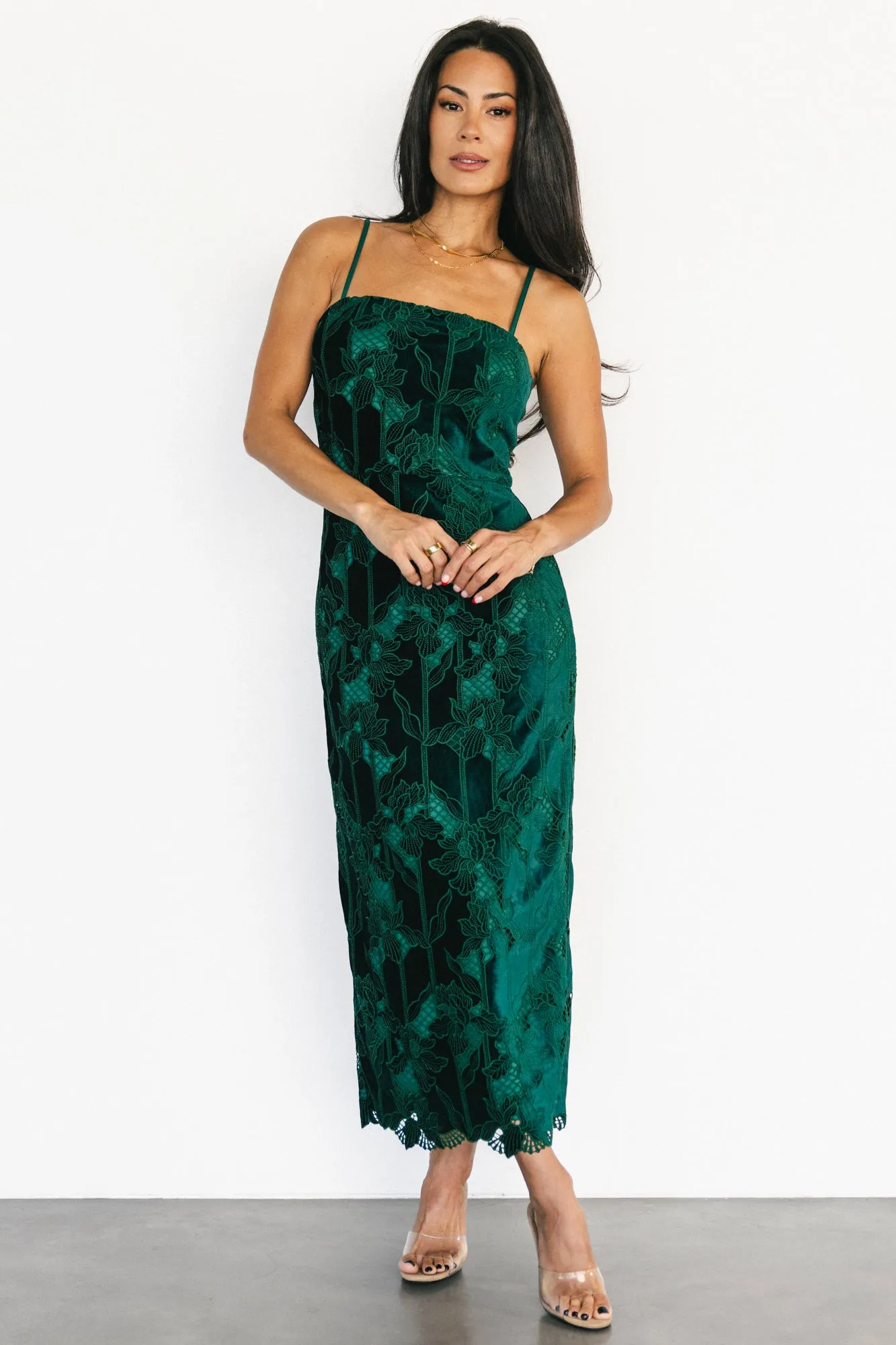 Nadia Lace Midi Dress | Emerald sold by Baltic Born product image thumbnail 2