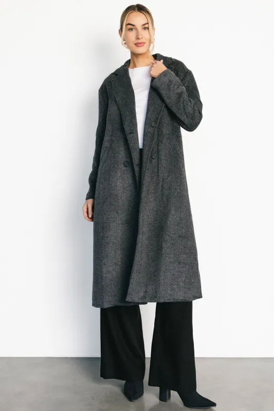 London Long Coat | Charcoal sold by Baltic Born