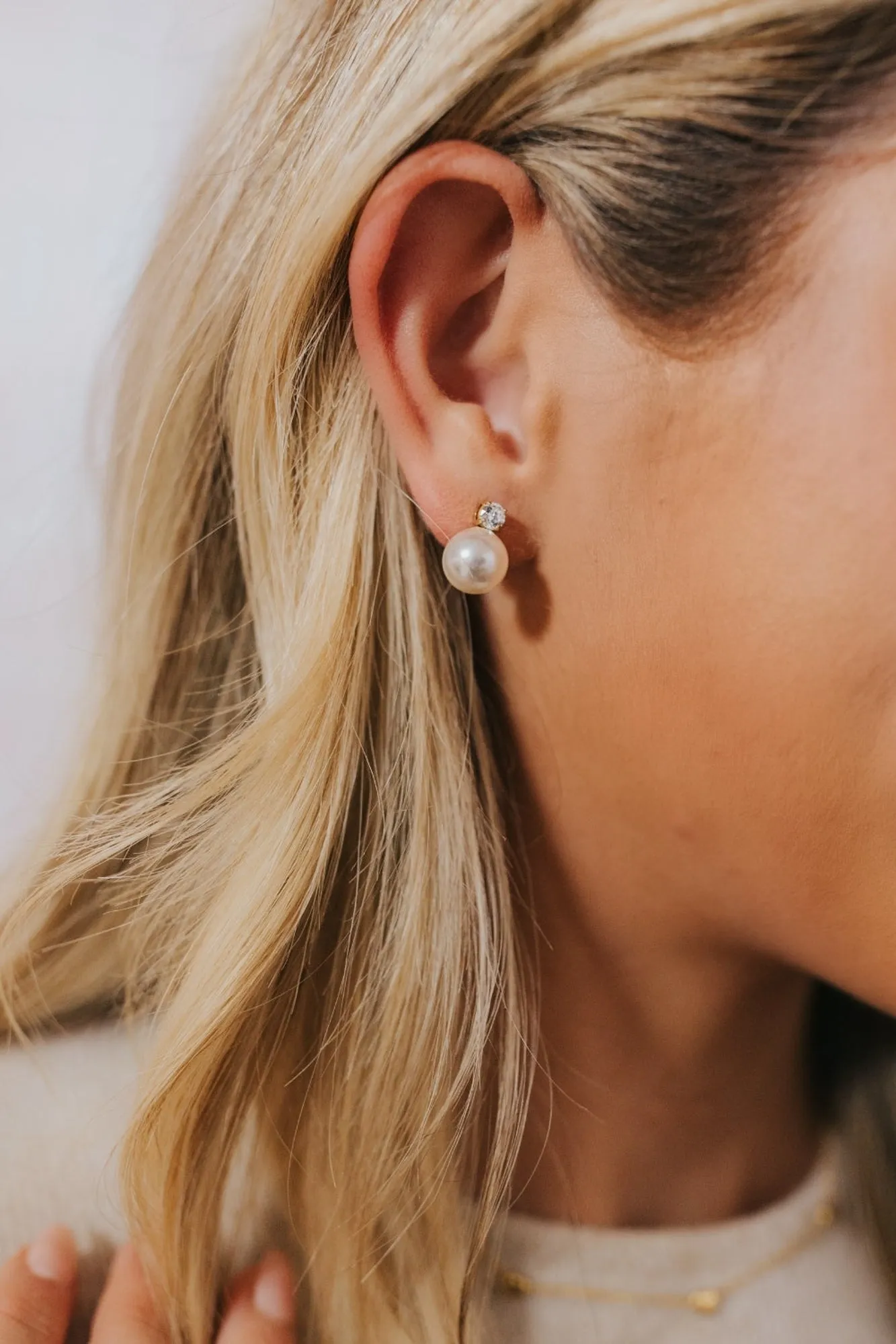 The Molly Pearl Studs in Gold sold by Baltic Born