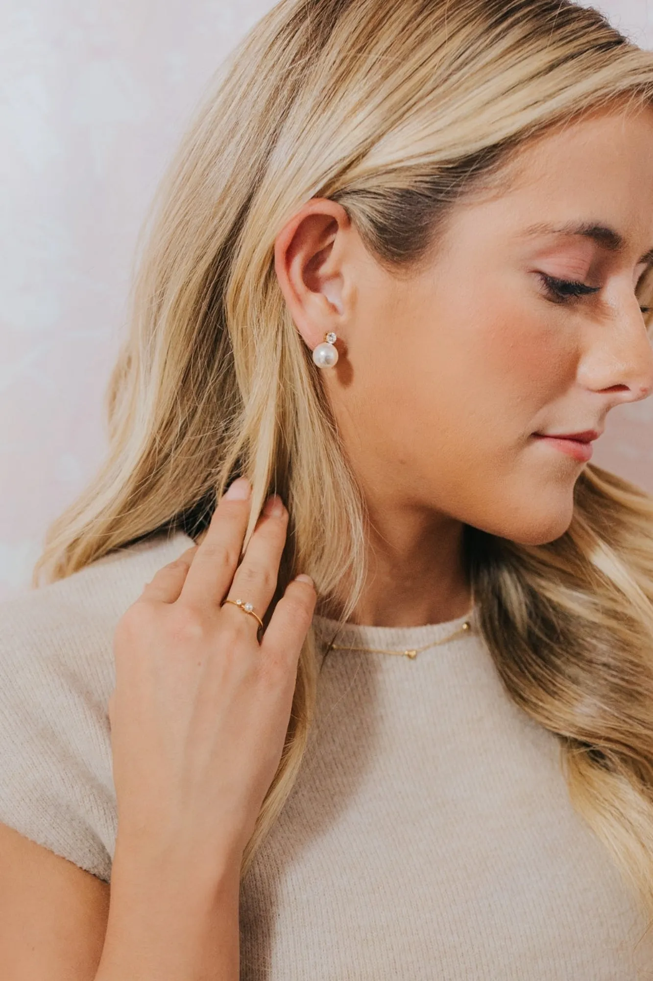 The Molly Pearl Studs in Gold sold by Baltic Born product image thumbnail 5