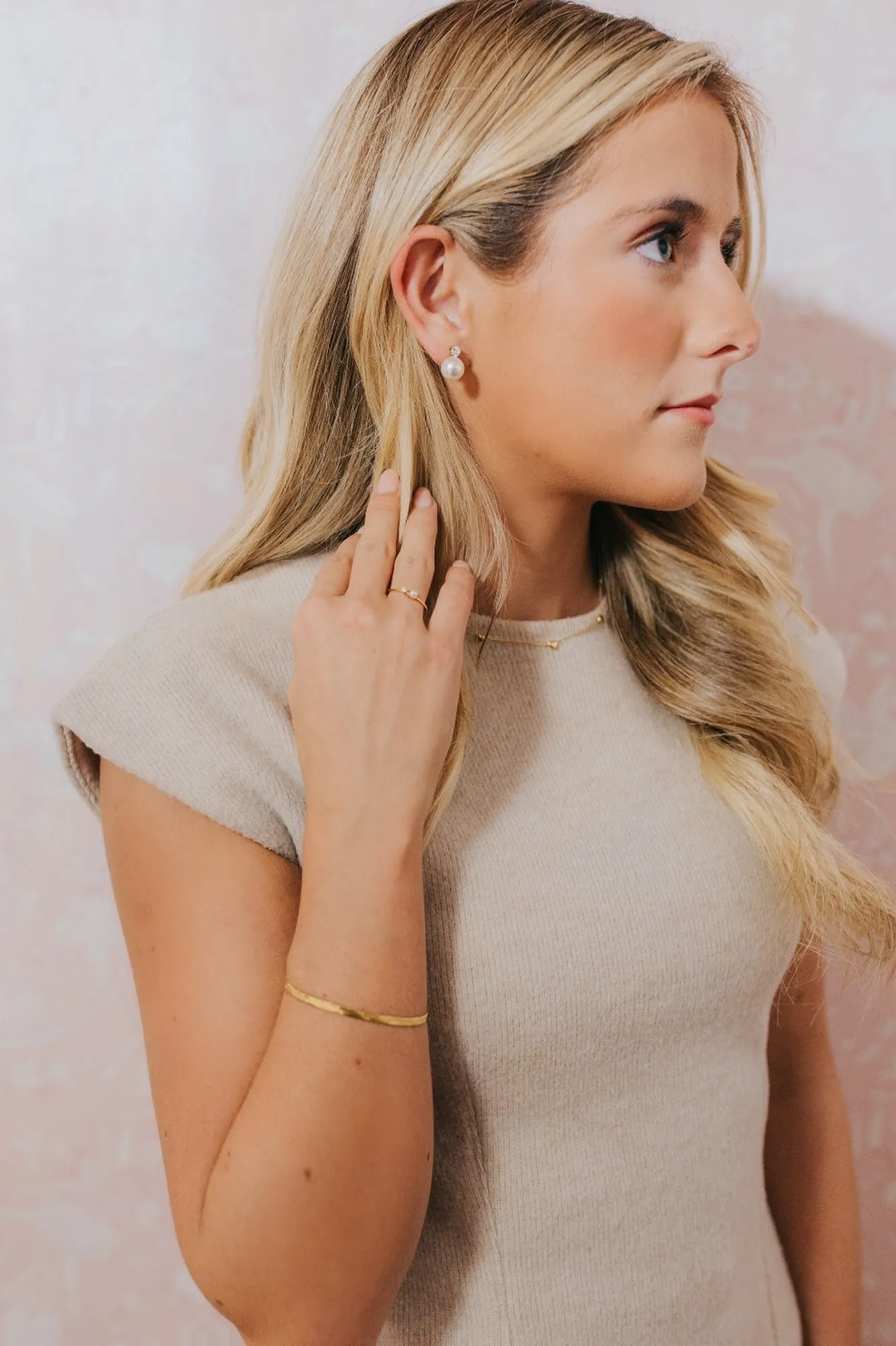 The Molly Pearl Studs in Gold sold by Baltic Born product image thumbnail 3