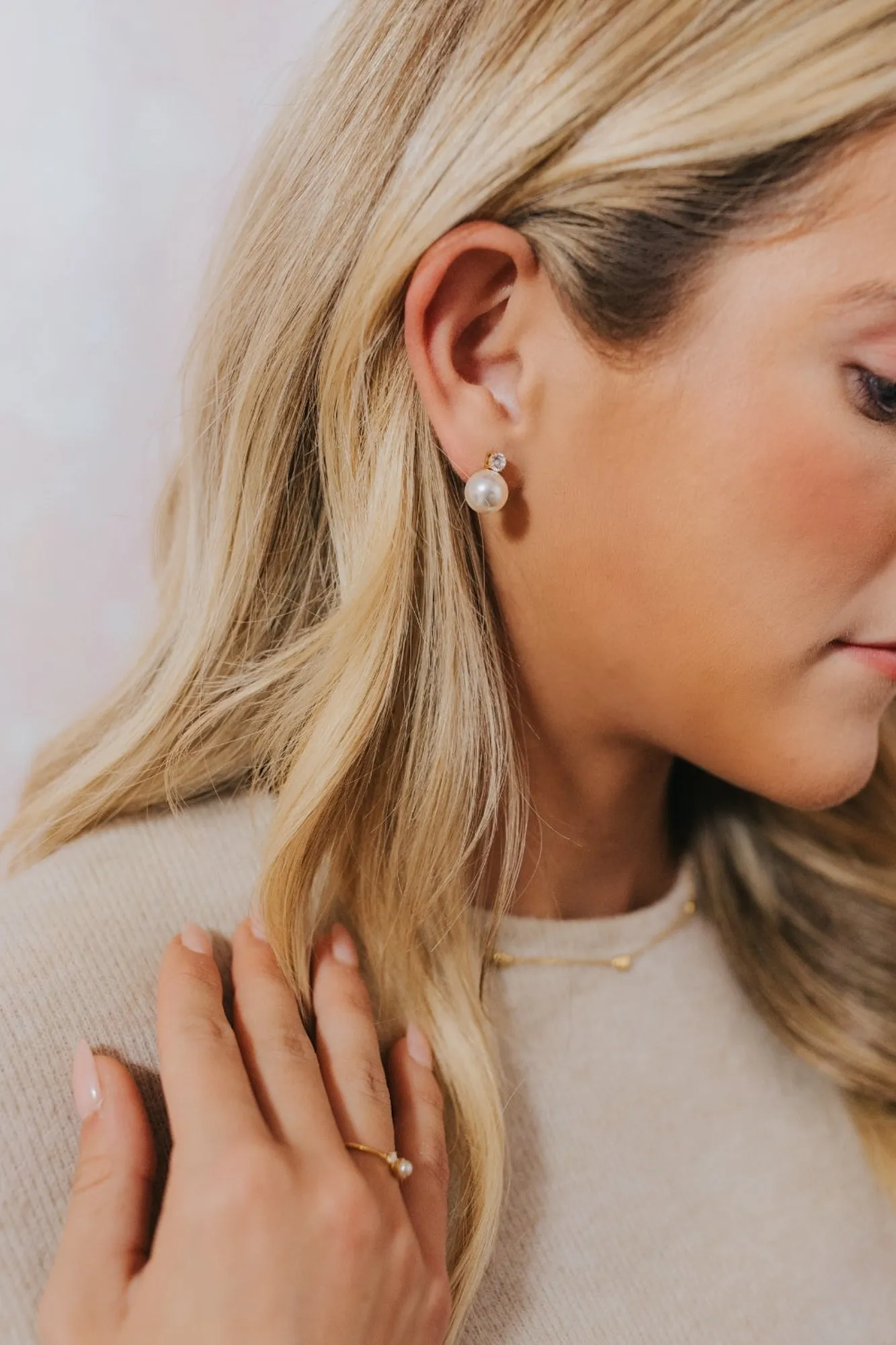 The Molly Pearl Studs in Gold sold by Baltic Born product image thumbnail 4