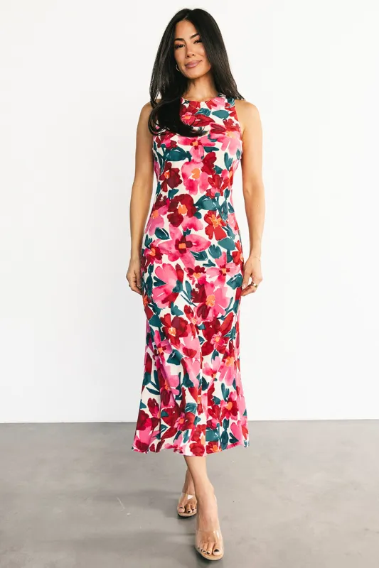 Fernanda Midi Dress | Fuchsia Floral made by Gilli