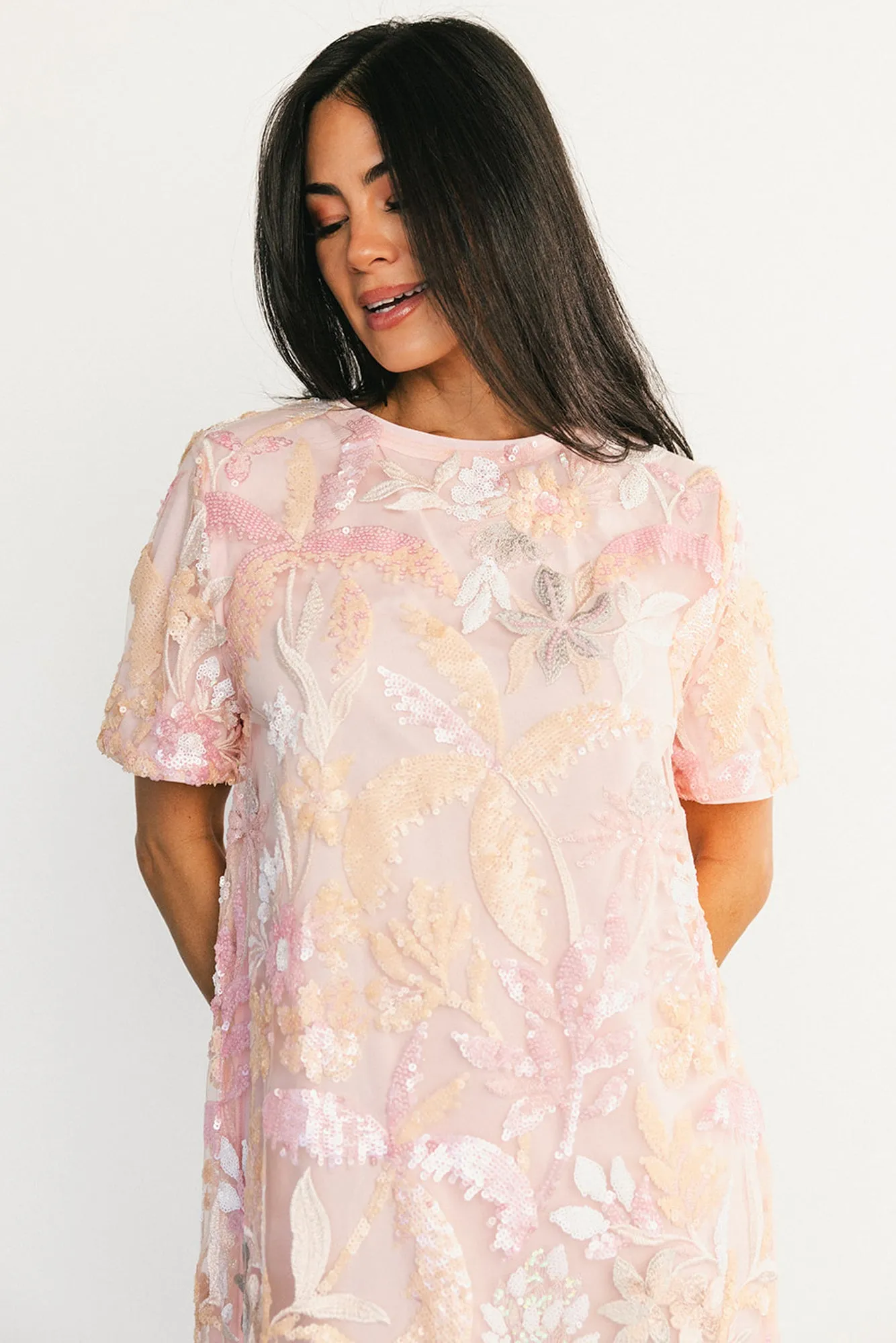 Patricia Sequin Short Dress | Blush sold by Baltic Born product image thumbnail 2