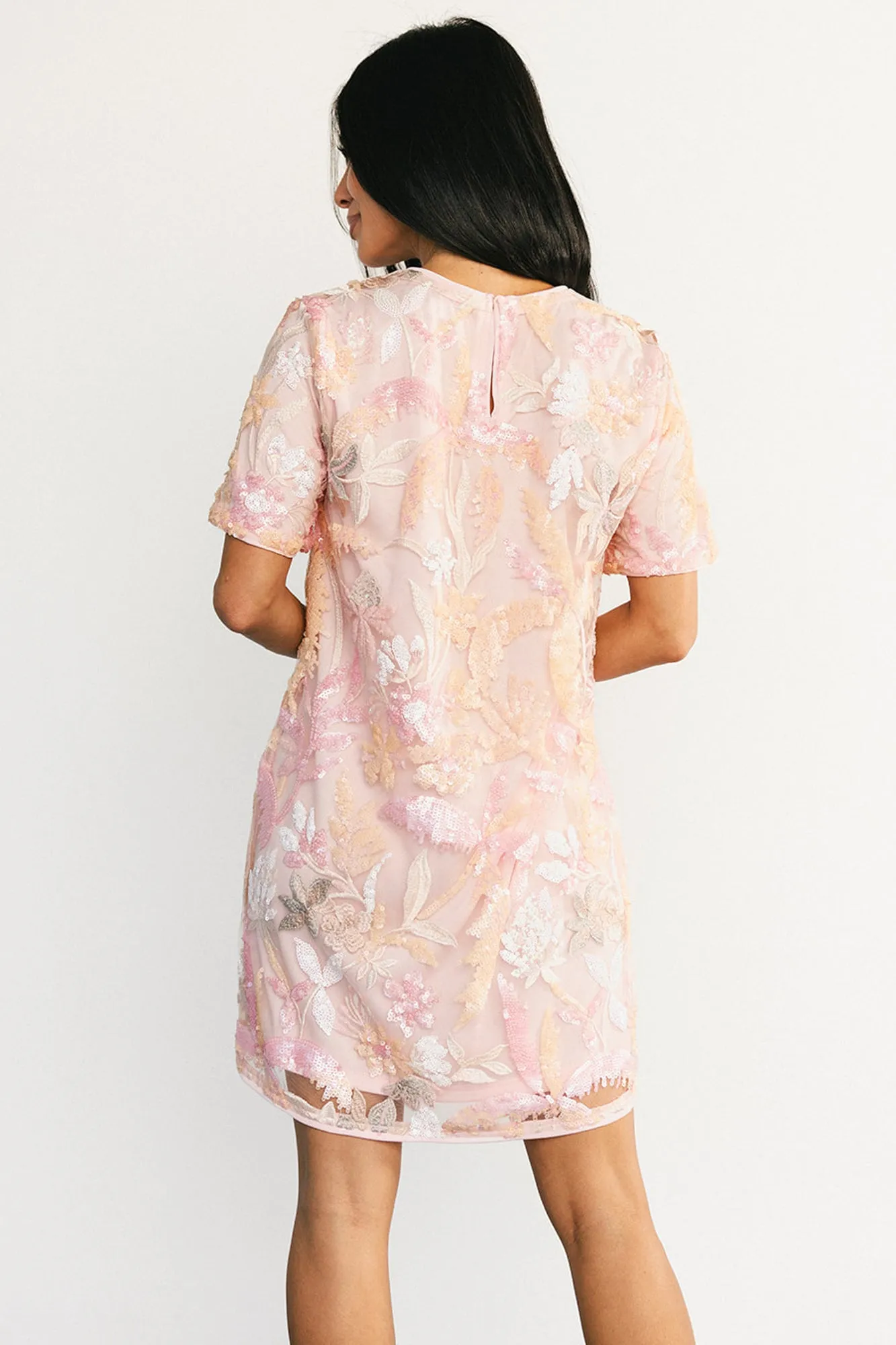 Patricia Sequin Short Dress | Blush sold by Baltic Born product image thumbnail 4