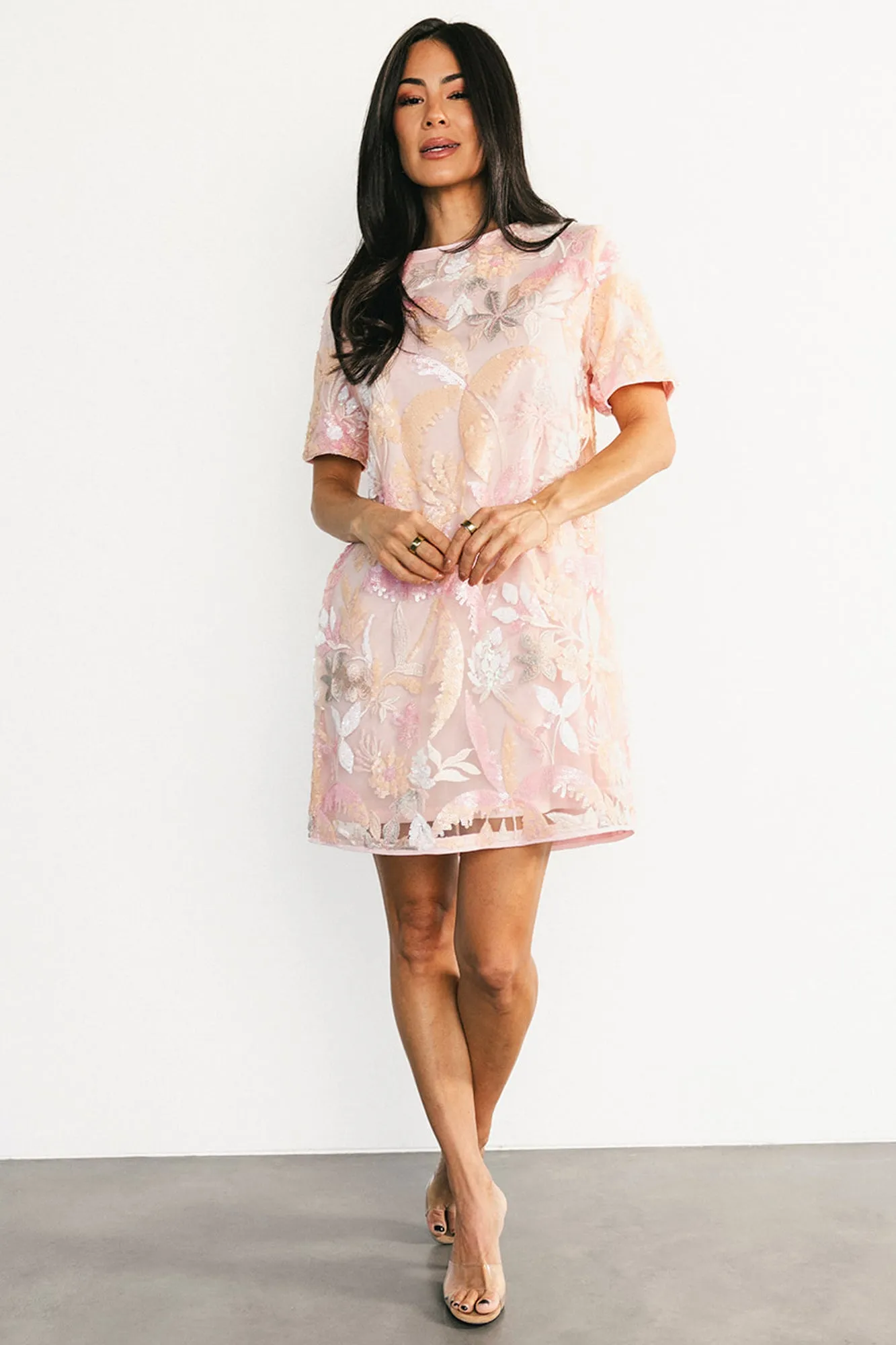 Patricia Sequin Short Dress | Blush sold by Baltic Born product image thumbnail 5