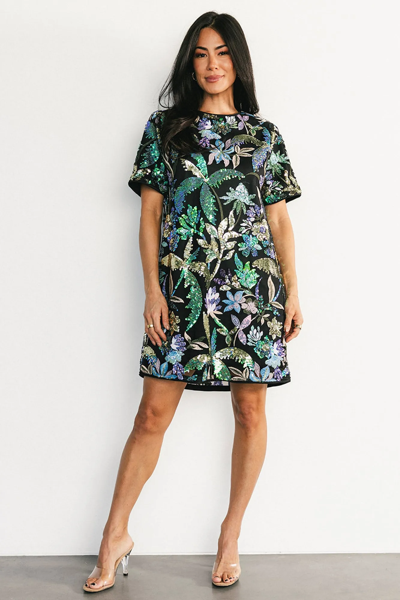 Patricia Sequin Short Dress | Black + Blue Multi sold by Baltic Born product image thumbnail 5