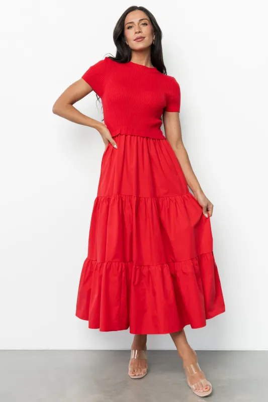 Devotion Tiered Dress | Red sold by Baltic Born