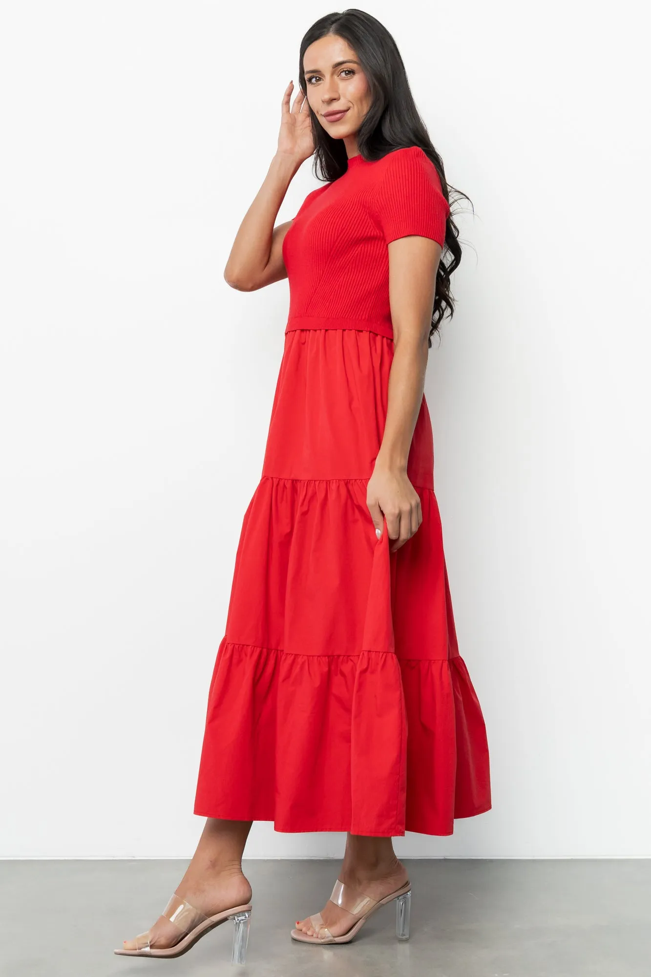 Devotion Tiered Dress | Red sold by Baltic Born product image thumbnail 3