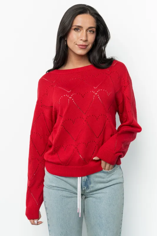 Heartfelt Sweater Top | Red sold by Baltic Born
