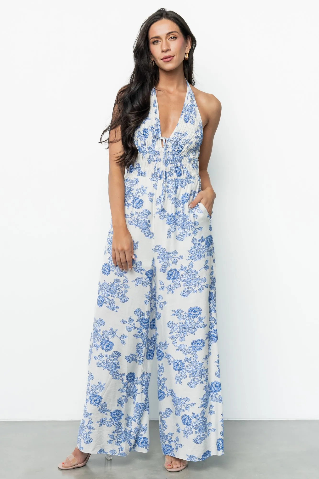 Promesa Halter Jumpsuit | Blue Floral sold by Baltic Born product image thumbnail 2