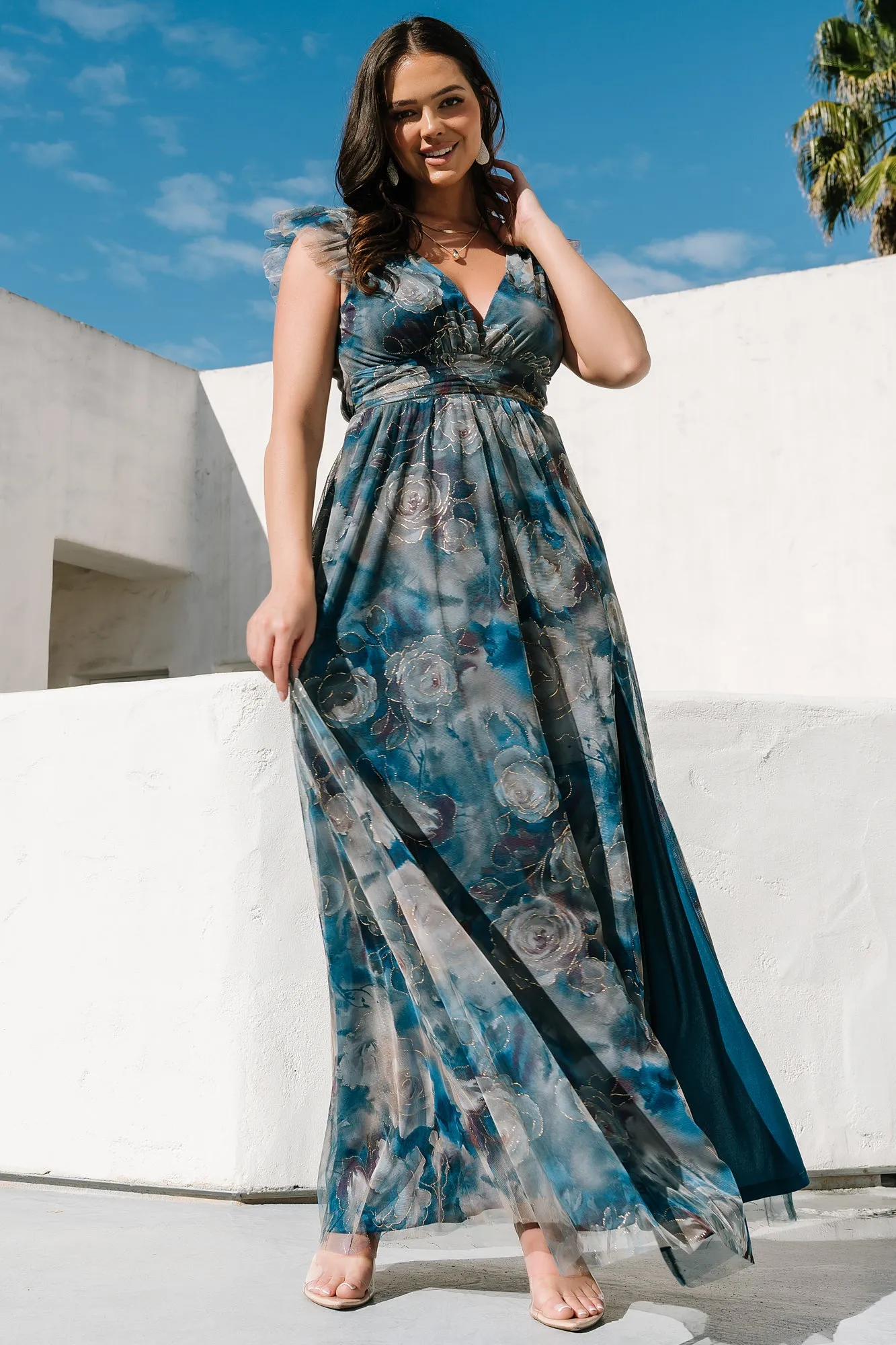 Adelyn Maxi Dress | Blue Floral sold by Baltic Born product image thumbnail 5