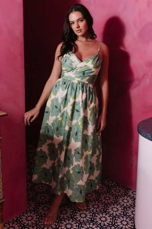 Tenerife Midi Dress | Green Floral sold by Baltic Born