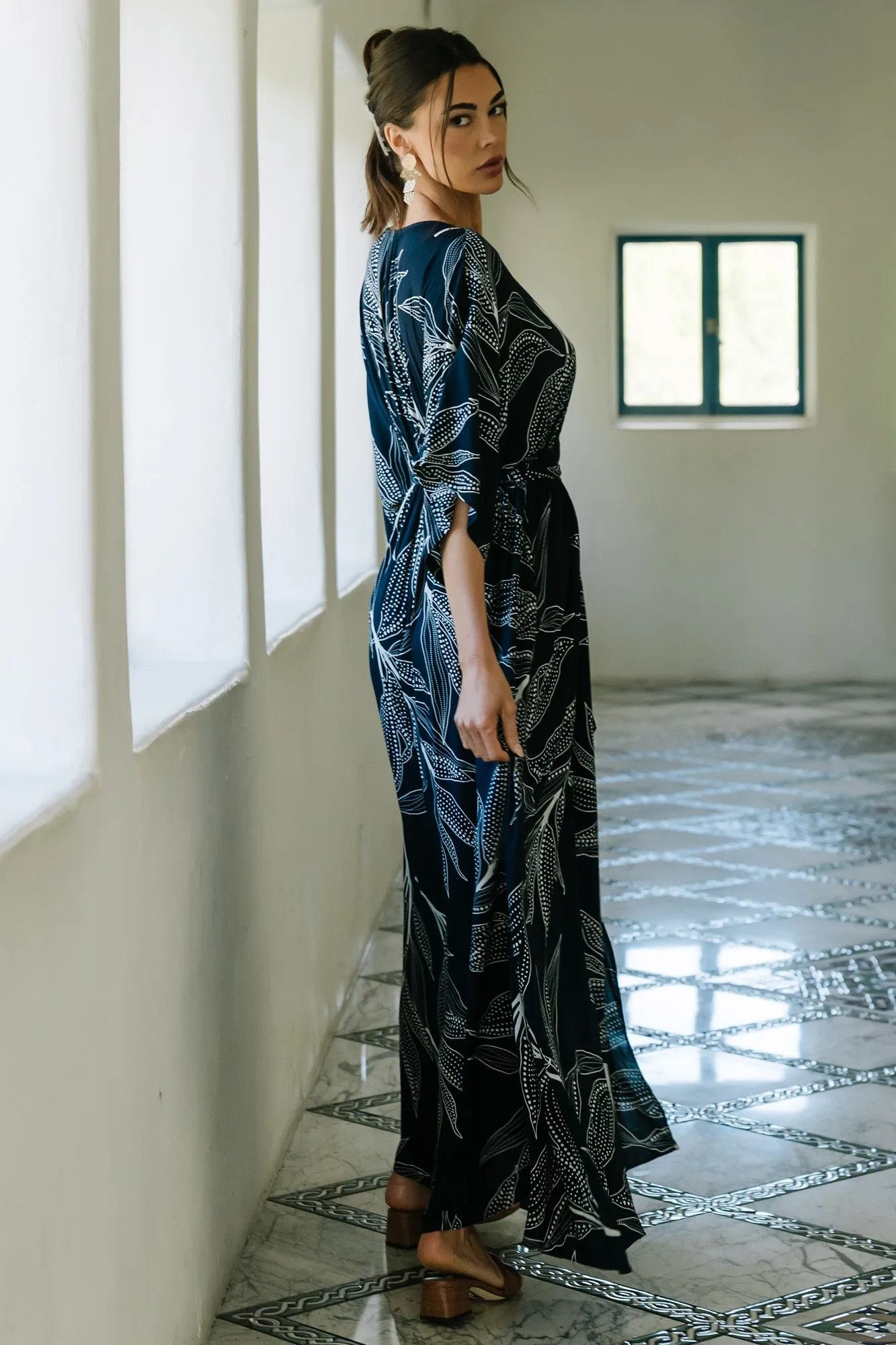 Kalea Maxi Dress | Navy + White sold by Baltic Born product image thumbnail 3