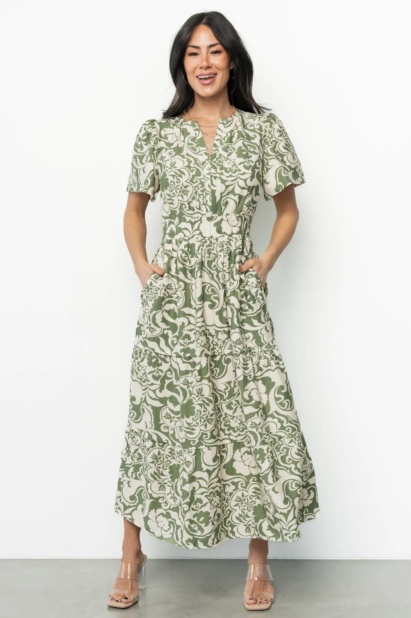 Aventura Midi Dress | Green Print sold by Baltic Born product image thumbnail 2