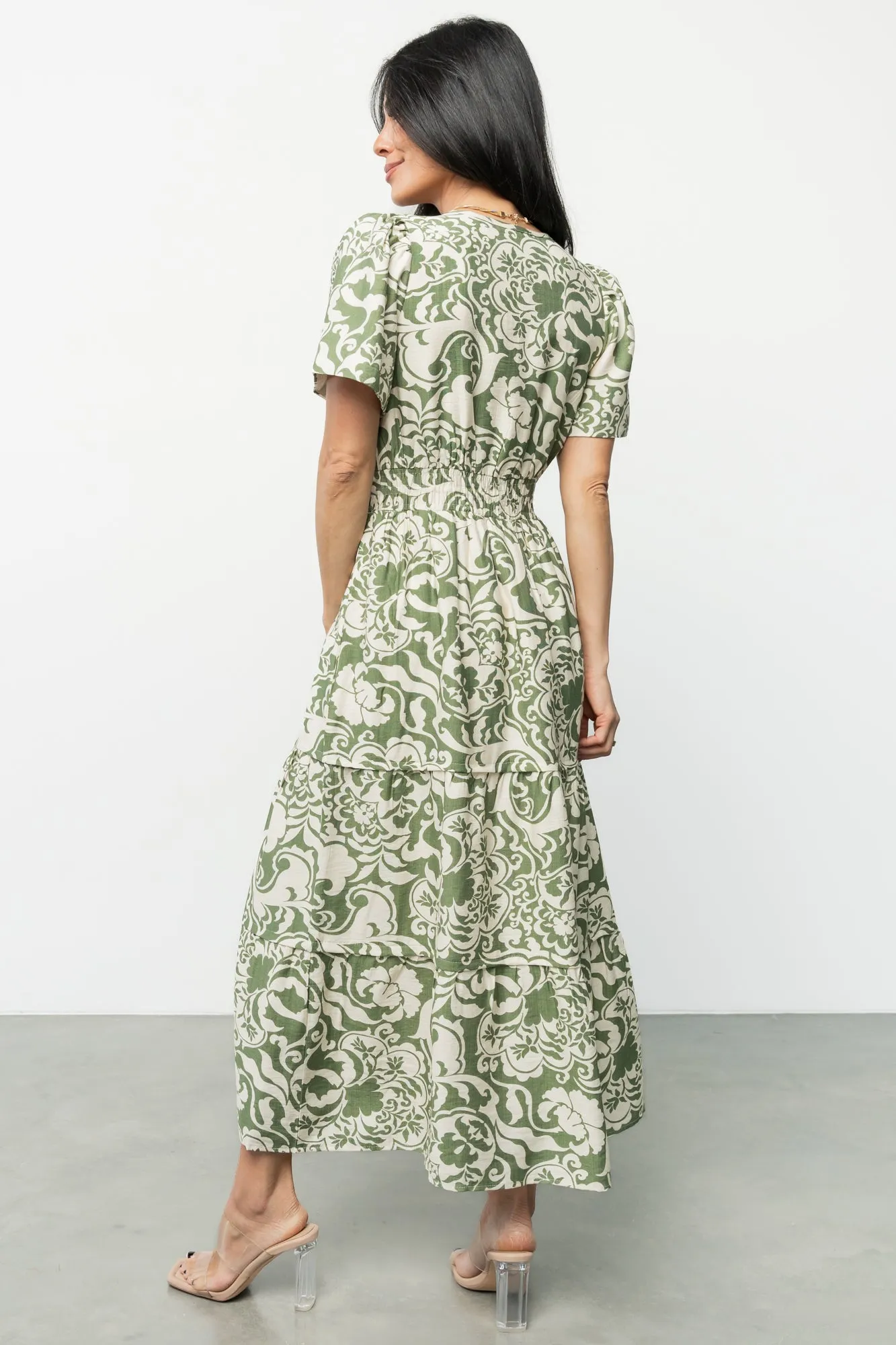 Aventura Midi Dress | Green Print sold by Baltic Born product image thumbnail 4