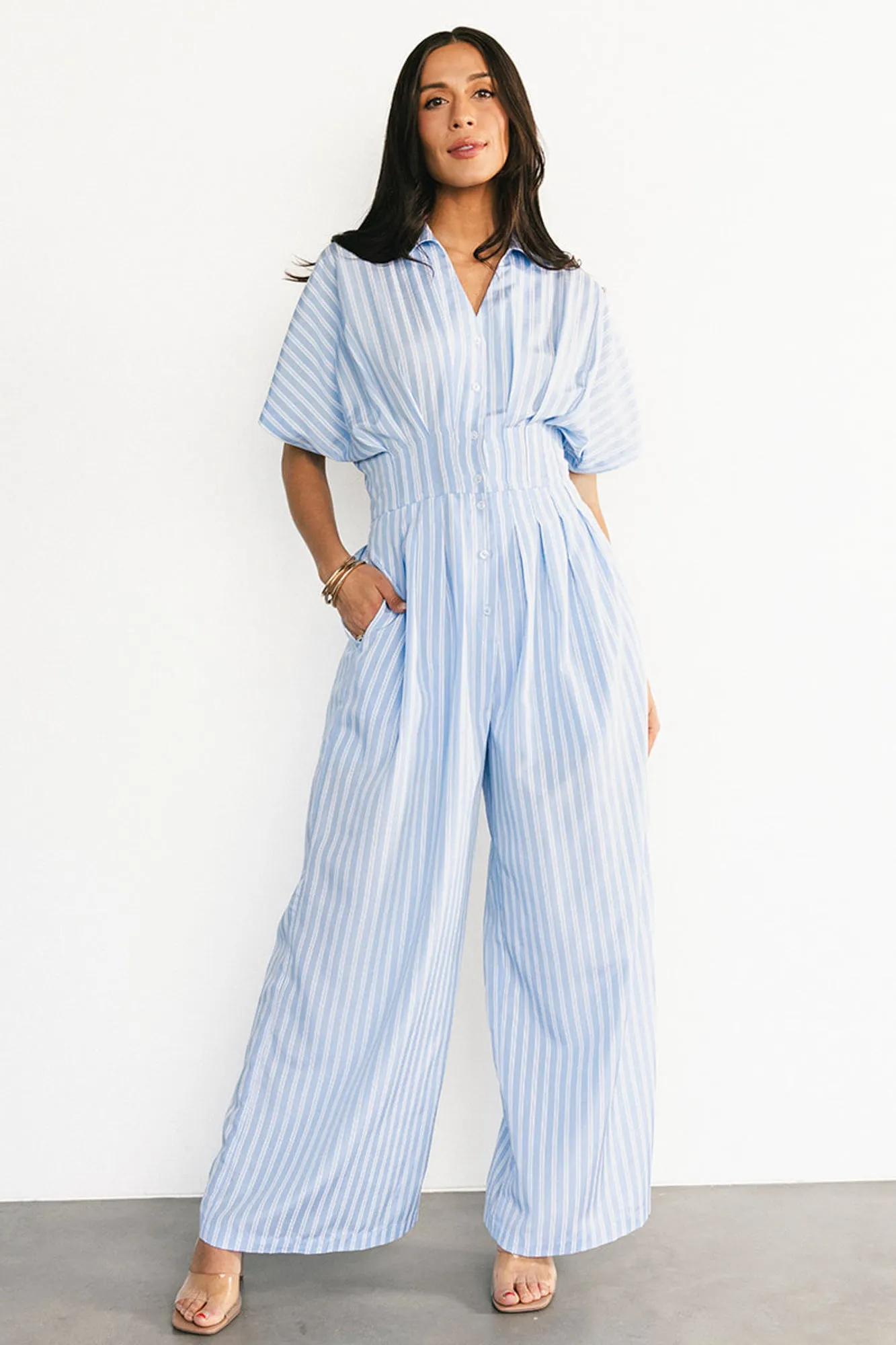 Sariah Jumpsuit | Blue Stripe sold by Baltic Born product image thumbnail 2