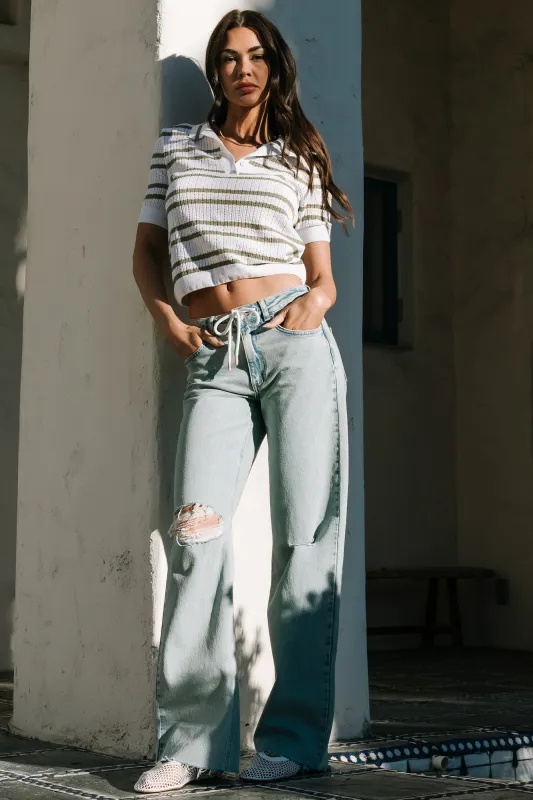 Ronda Mid Rise Ripped Jeans | Light Wash sold by Baltic Born