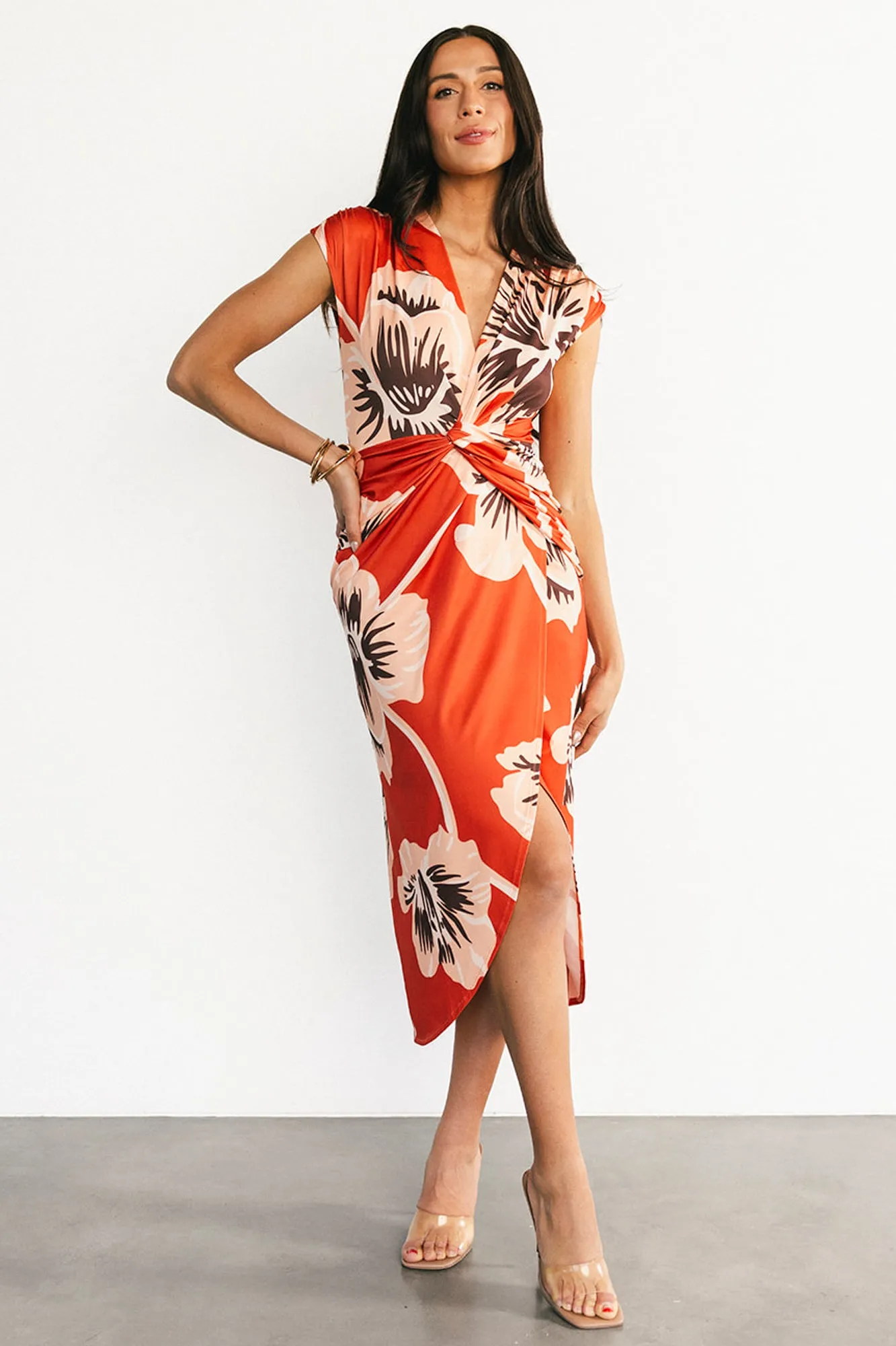 Cascada Twist Midi Dress | Sunset Floral sold by Baltic Born product image thumbnail 2