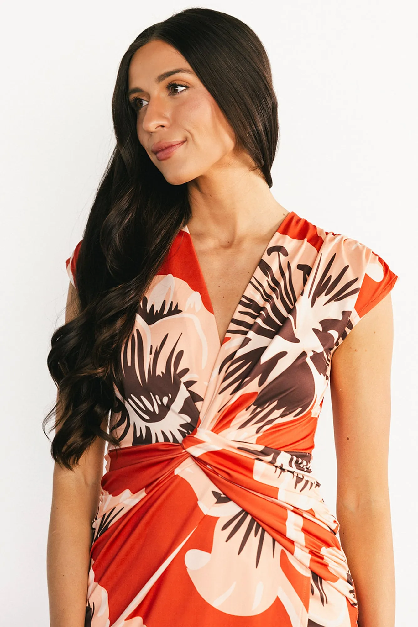 Cascada Twist Midi Dress | Sunset Floral sold by Baltic Born product image thumbnail 5