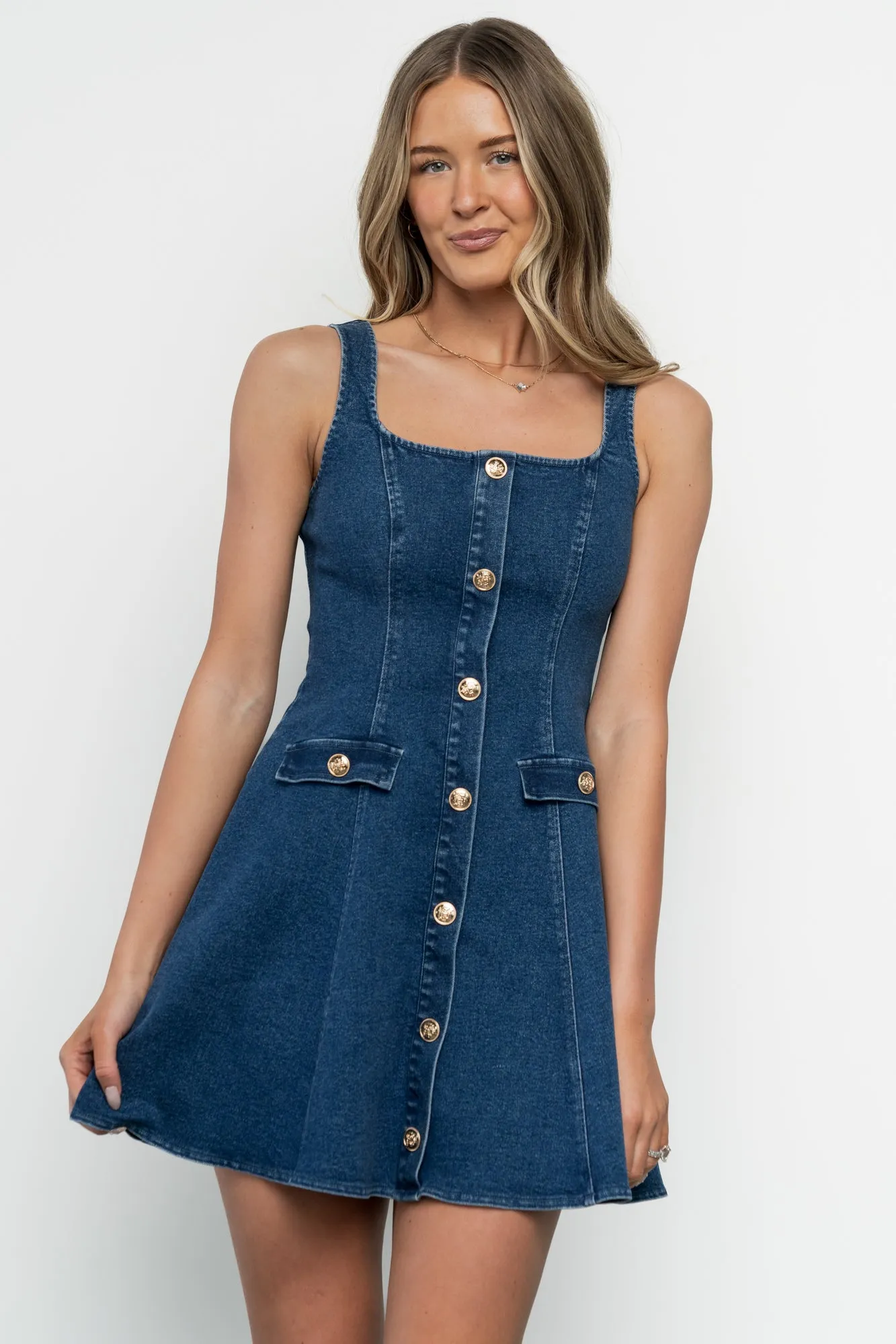 Mason Denim Mini Dress | Medium Wash sold by Baltic Born product image thumbnail 5