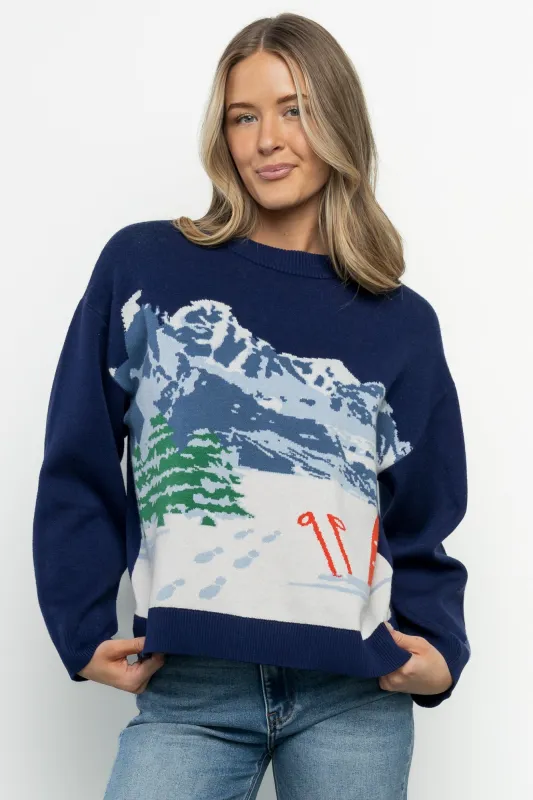Kobi Sweater | Navy Multi made by Sugarlips