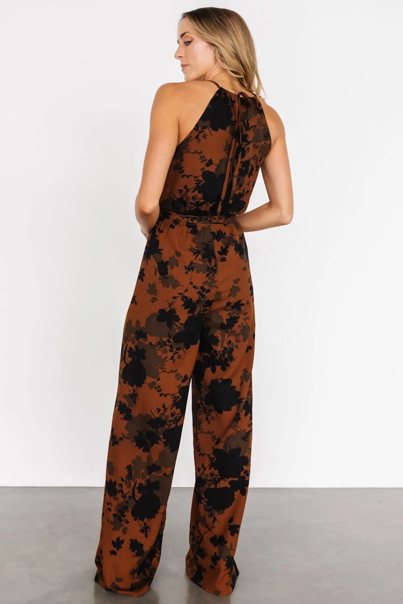 Alameda Halter Jumpsuit | Espresso Print sold by Baltic Born product image thumbnail 5