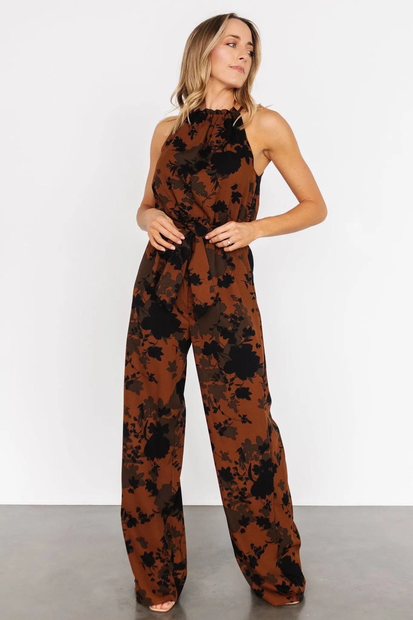 Alameda Halter Jumpsuit | Espresso Print sold by Baltic Born product image thumbnail 4