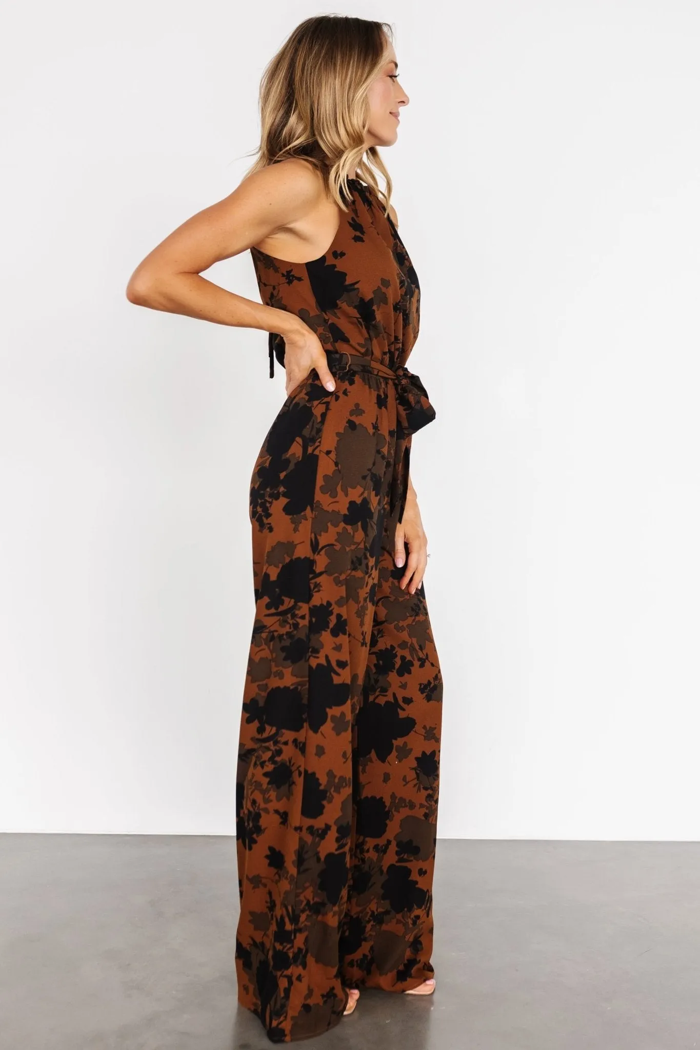 Alameda Halter Jumpsuit | Espresso Print sold by Baltic Born product image thumbnail 3