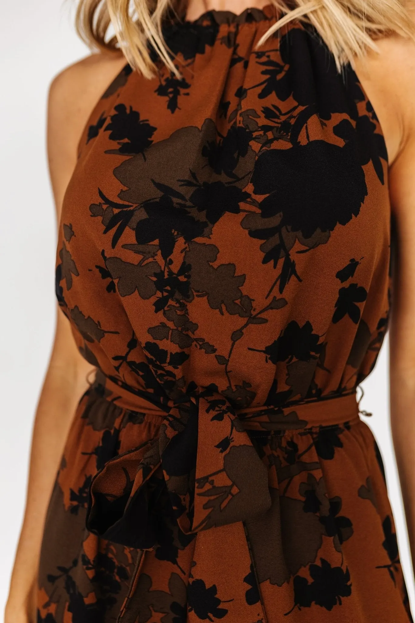 Alameda Halter Jumpsuit | Espresso Print sold by Baltic Born product image thumbnail 2