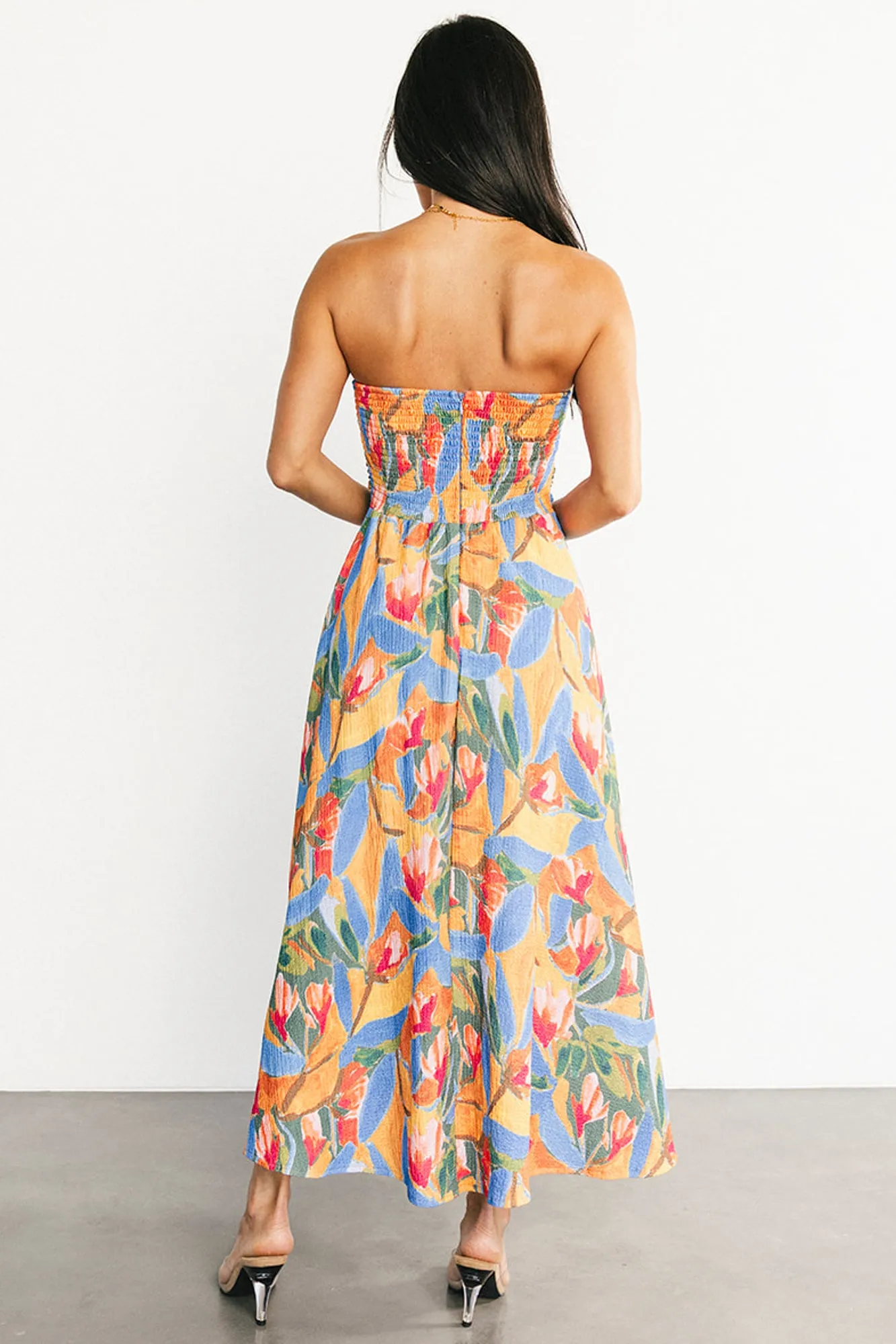 Solana Strapless Midi Dress | Blue Multi sold by Baltic Born product image thumbnail 4