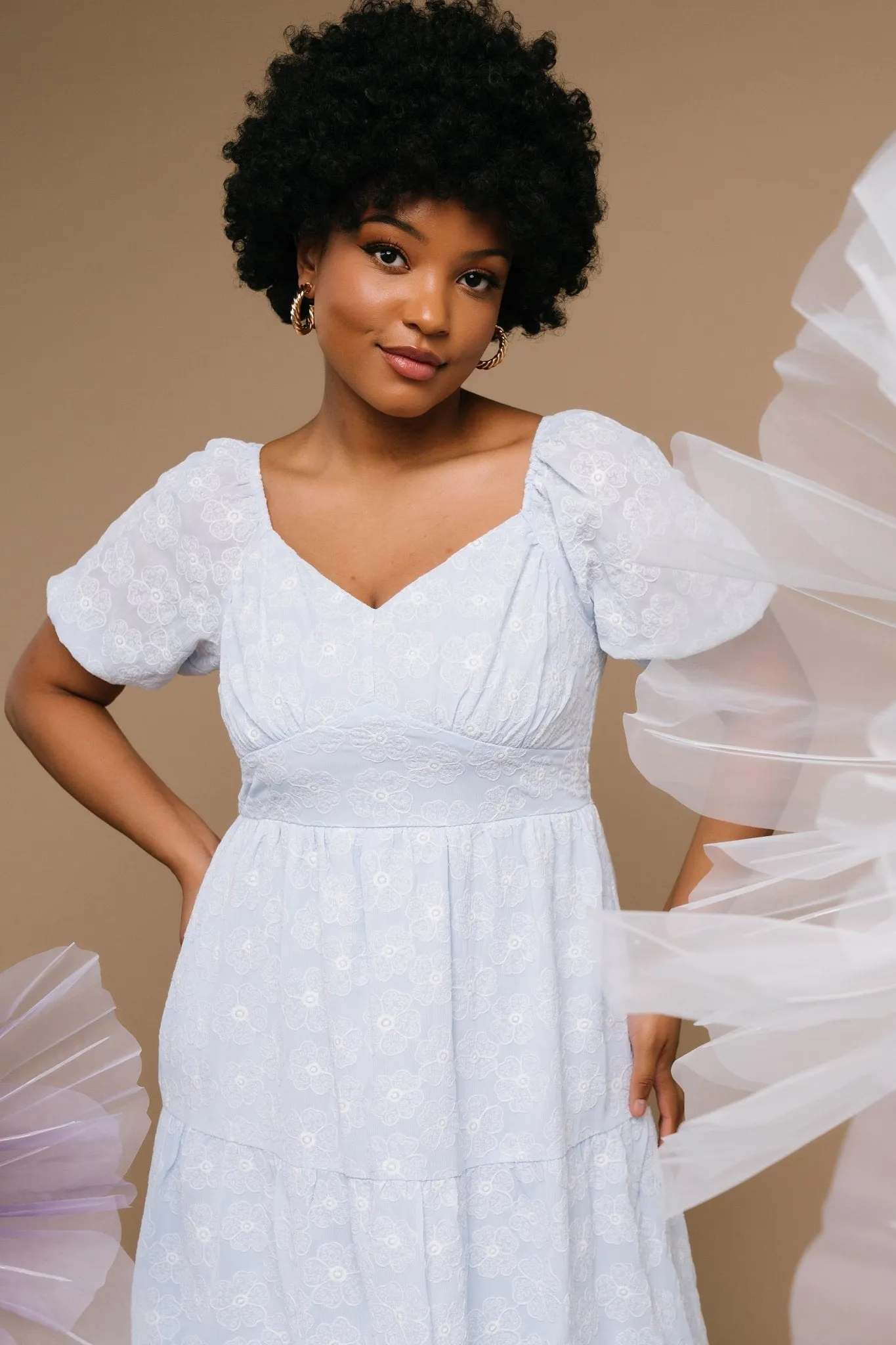 Mildred Embroidered Midi Dress | Light Blue sold by Baltic Born product image thumbnail 2