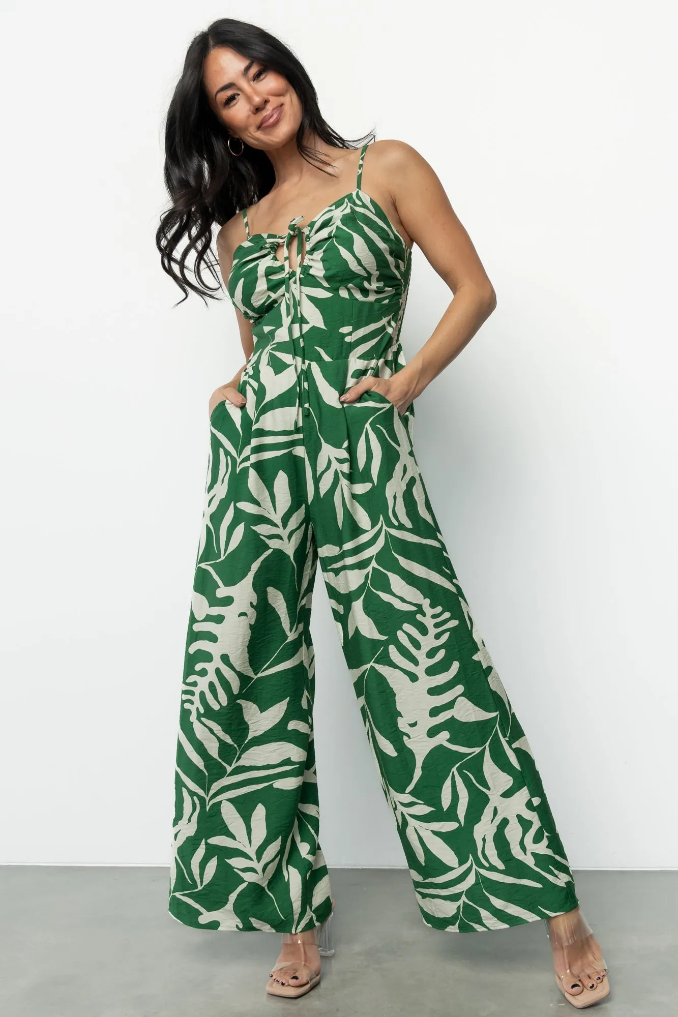 Linda Jumpsuit | Green Print sold by Baltic Born product image thumbnail 5