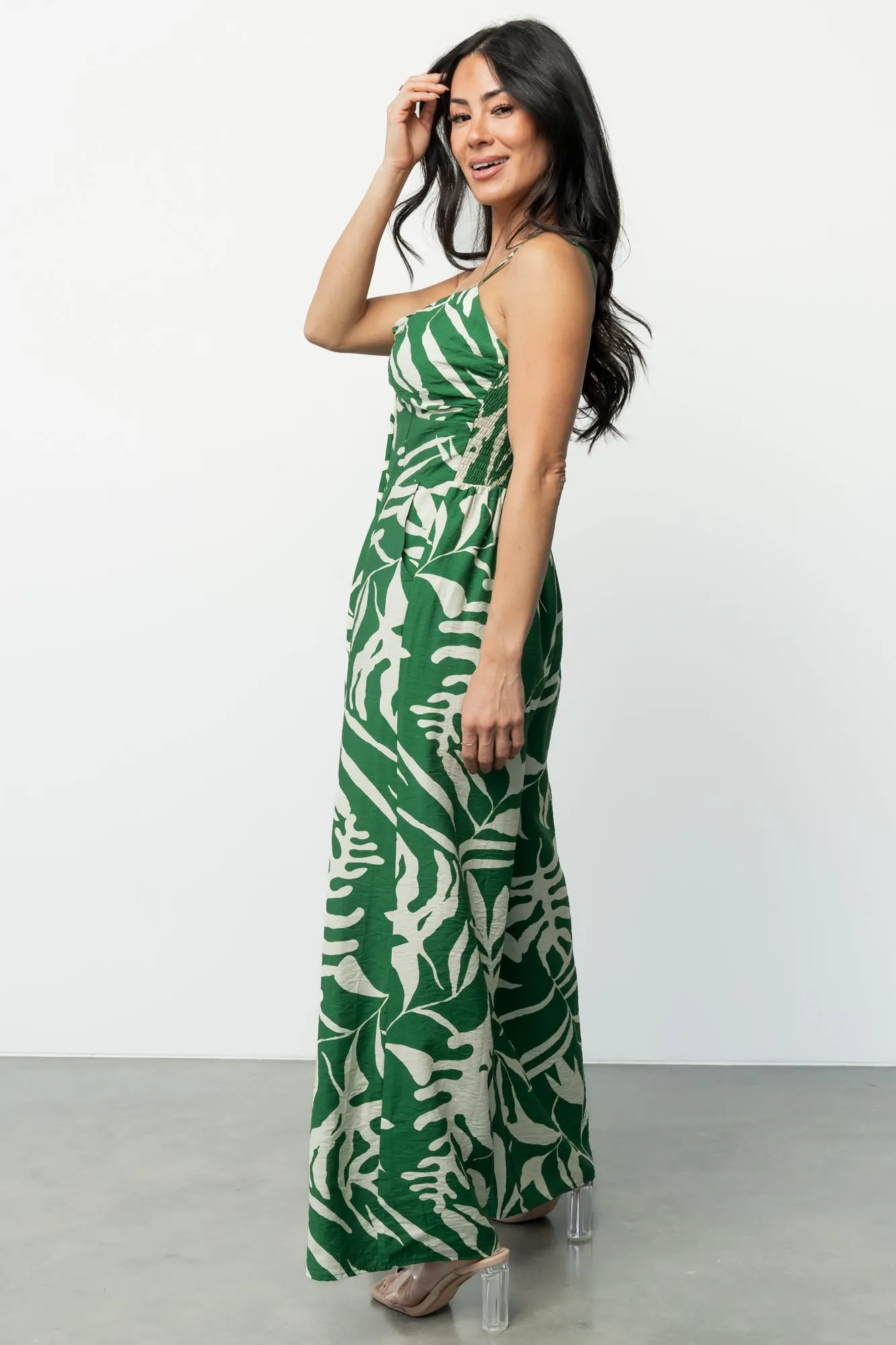 Linda Jumpsuit | Green Print sold by Baltic Born product image thumbnail 3
