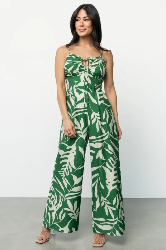 Linda Jumpsuit | Green Print sold by Baltic Born