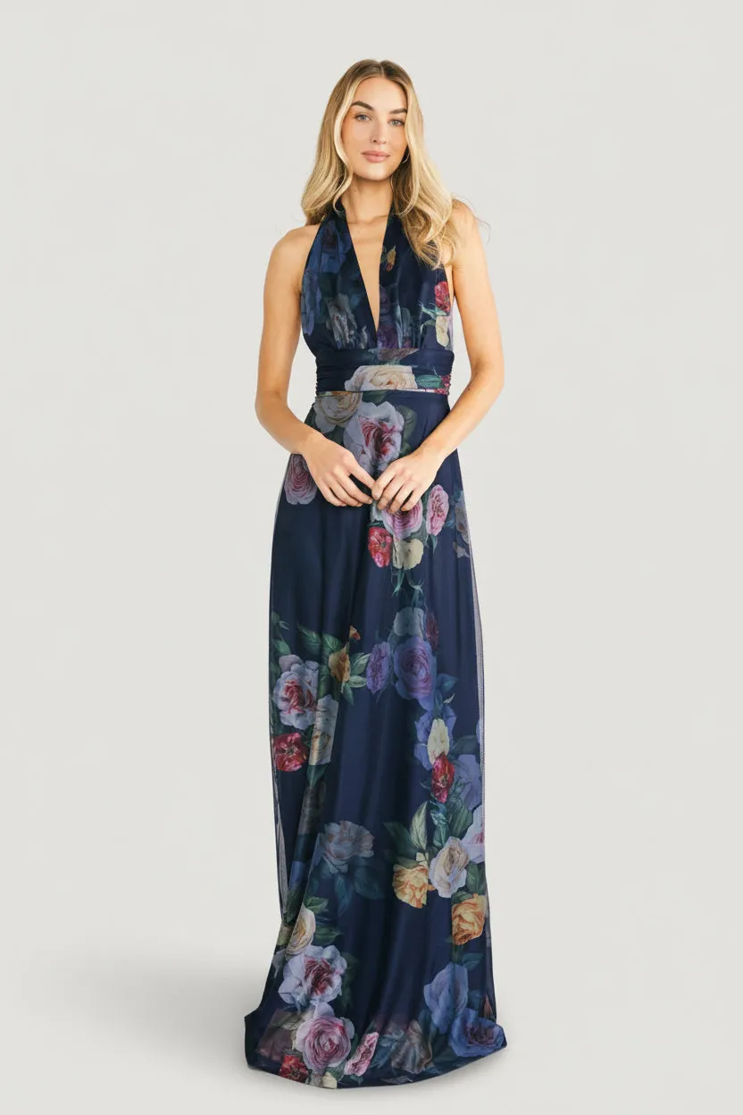 Dresden Halter Maxi Dress | Navy Floral sold by Baltic Born product image thumbnail 4